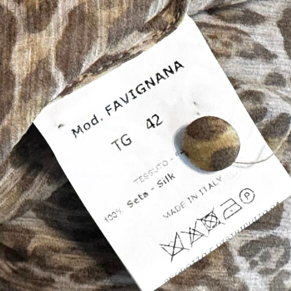 New ALESSIA ZAMATTIO Favignana Silk Cheetah Tiered Maxi Dress Sz 42 / US 6 - Picture 16 of 16